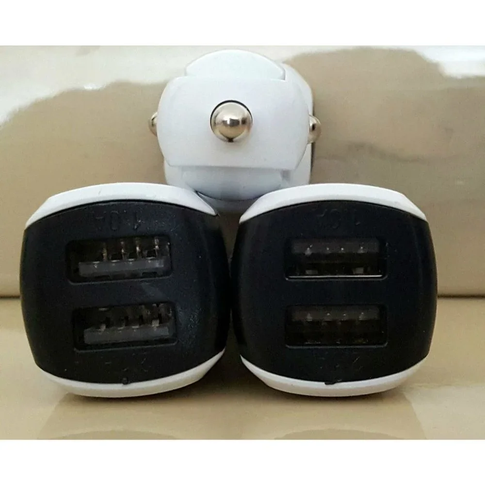 3Pack Dual Port Car Phone Charger with LED charging ports